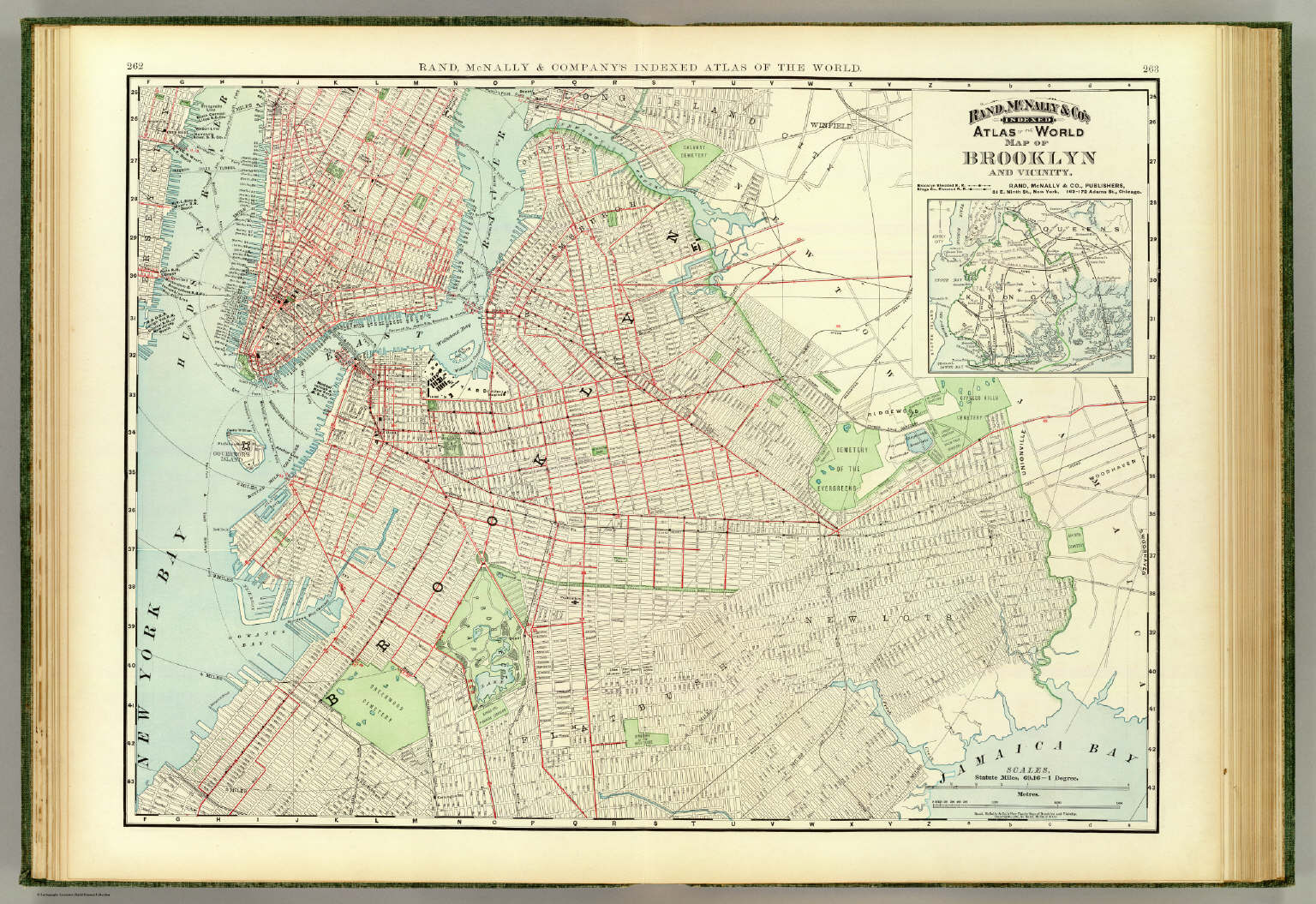 Rand, McNally & Co. Indexed Atlas of the World Map of Brooklyn and Vicinity